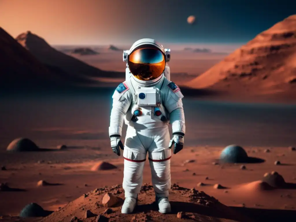 Un astronauta en traje espacial en Marte mirando a la Tierra: Realidad virtual en misiones espaciales