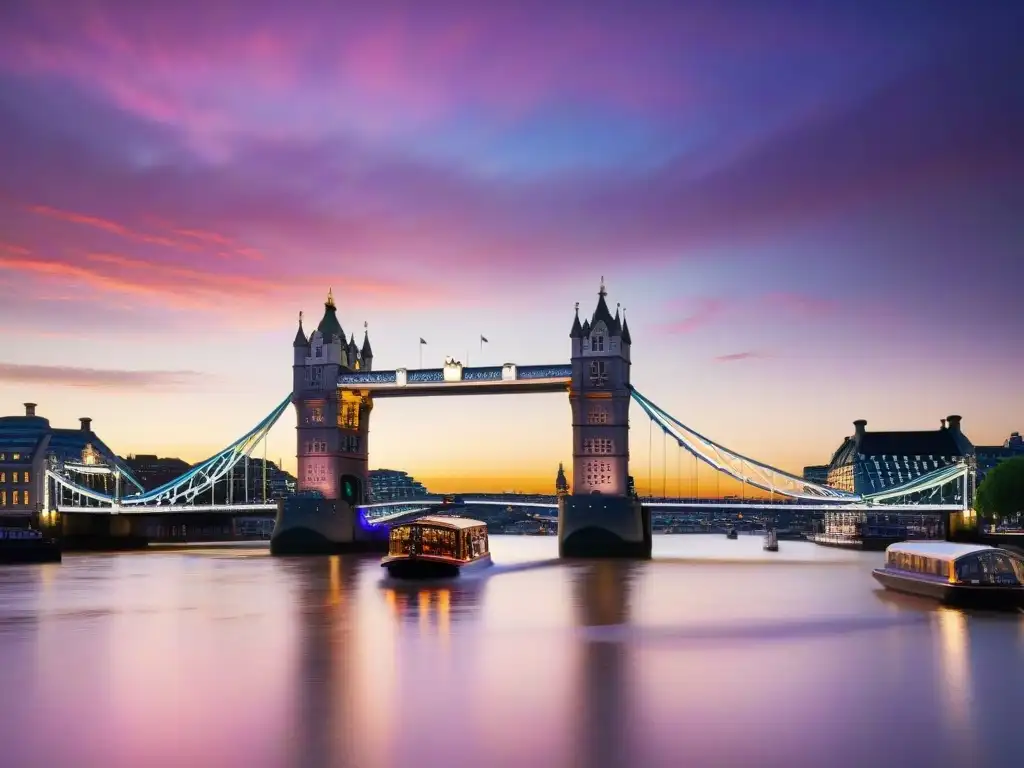 Un atardecer mágico en el Támesis en Londres, inspirado en Alicia en el País de las Maravillas