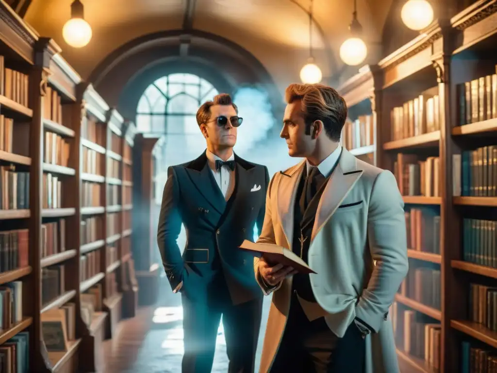 Adaptación de Good Omens: Aziraphale y Crowley reflejan sus opuestos en una escena cinematográfica llena de misterio y elegancia