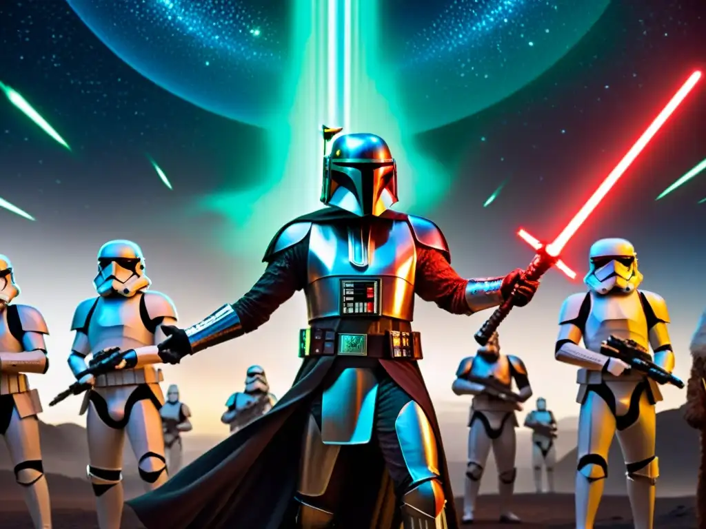 Batalla cósmica épica: dioses antiguos vs Batalla cósmica entre dioses antiguos y tecnología futurista en el universo de Star Wars