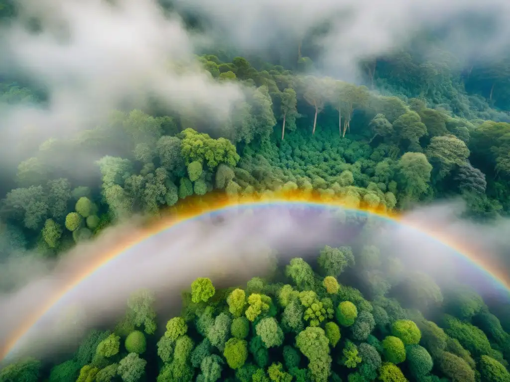 Un bosque exuberante con luz filtrada entre las hojas, creando patrones en el suelo