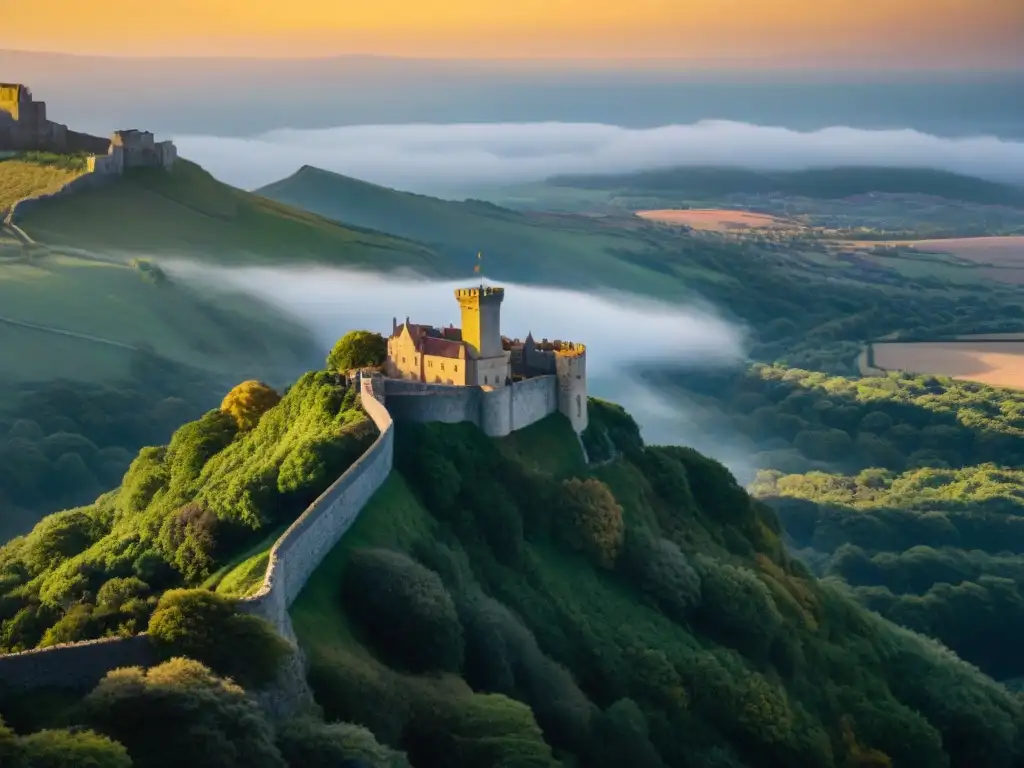 Castillo majestuoso en acantilado con figura solitaria en reflexión política en Juego de Tronos