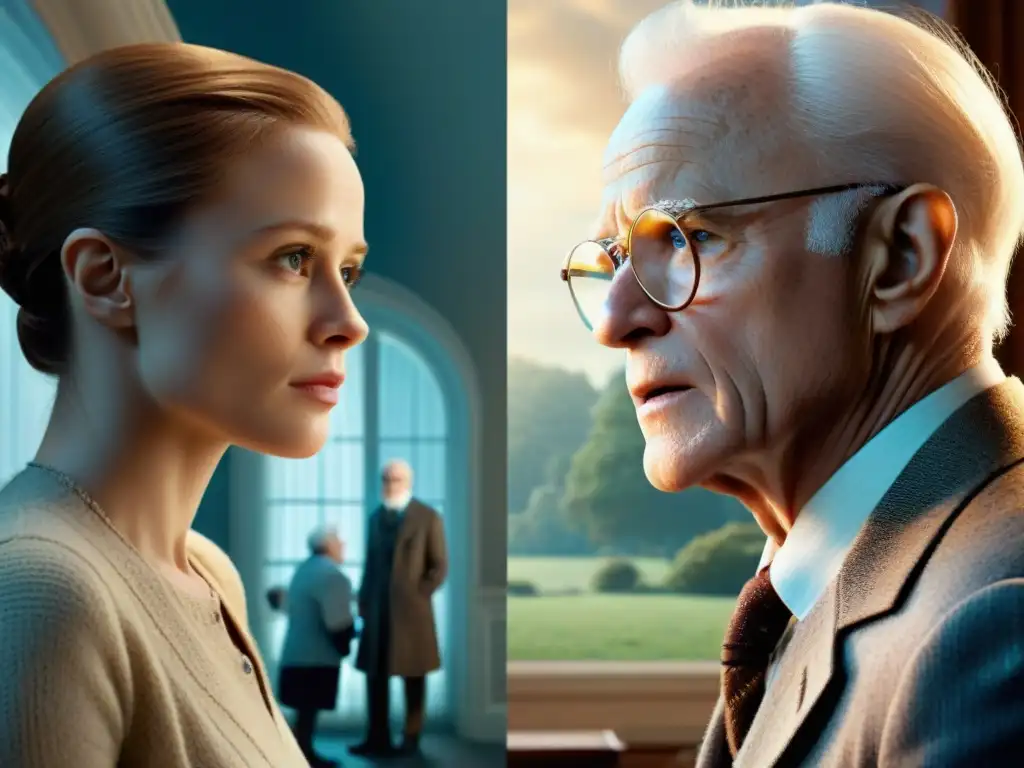 Representación cinematográfica de la vejez en un análisis comparativo entre Benjamin Button y Carl Fredricksen, evocando el paso del tiempo