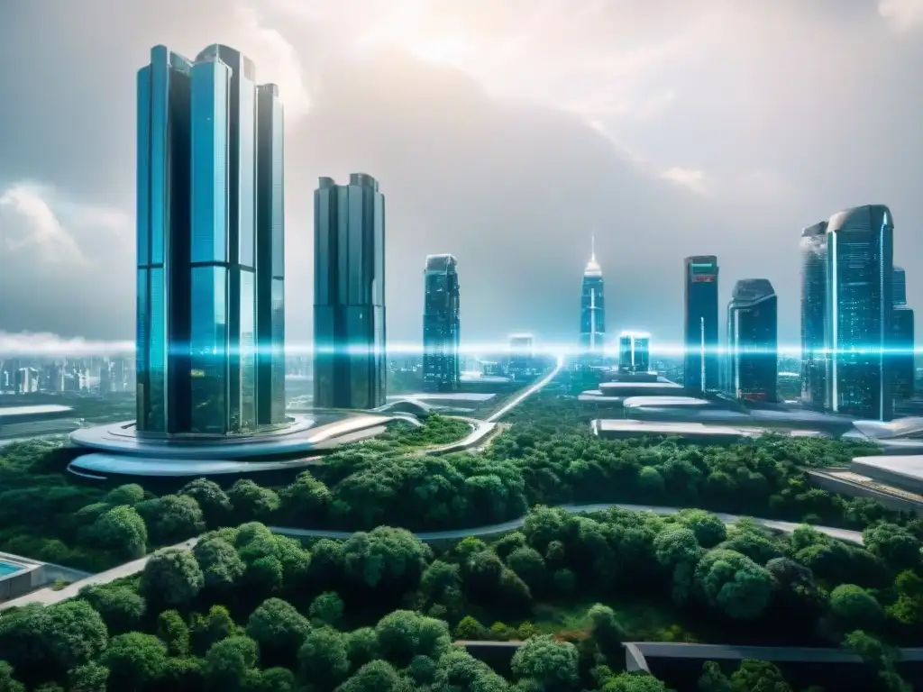 Una ciudad futurista dividida en utopía y distopía