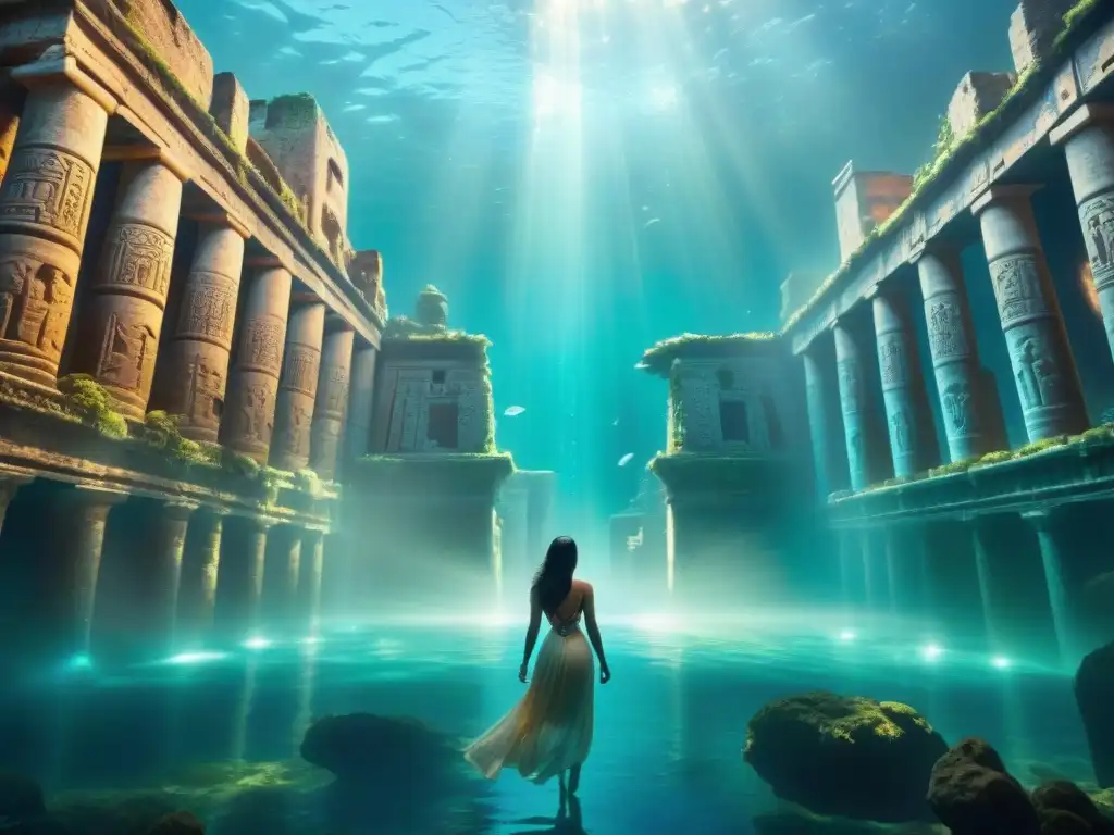 Descubre la ciudad submarina de Atlantis con simbolismo jeroglífico y una arquitectura fascinante, un lugar lleno de misterios y secretos por analizar