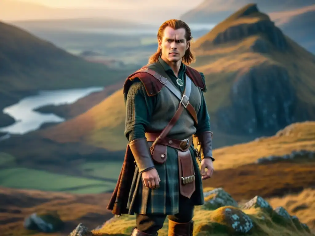 Connor MacLeod de 'Highlander' en un acantilado contemplativo al atardecer