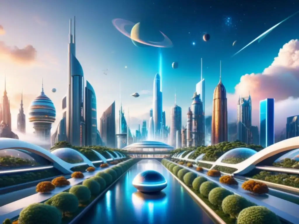 Deslumbrante ciudad espacial del futuro, donde la literatura se convierte en realidad