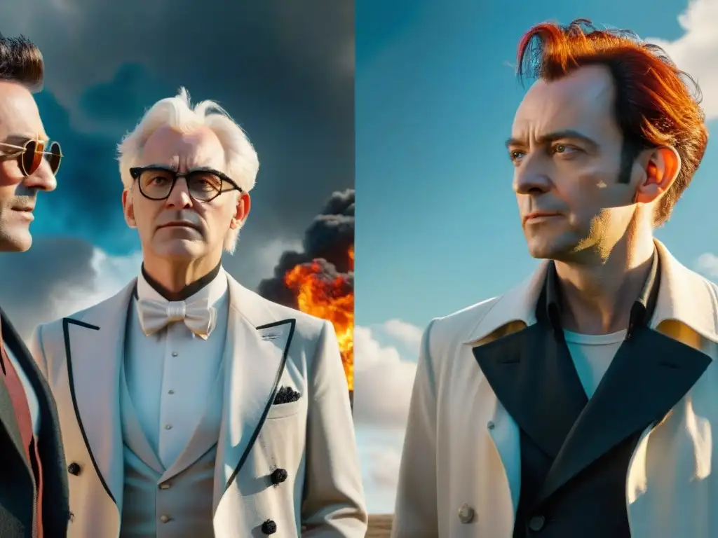 Detallada comparación en splitscreen entre escena del libro y su adaptación en serie de Good Omens