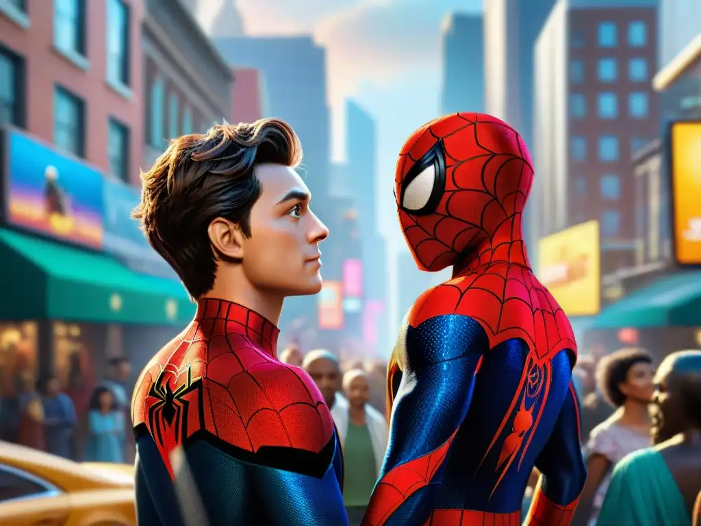 Detallada imagen de los universos vibrantes y coloridos de SpiderMan: Un Nuevo Universo y Coco, destacando sus estilos y personajes