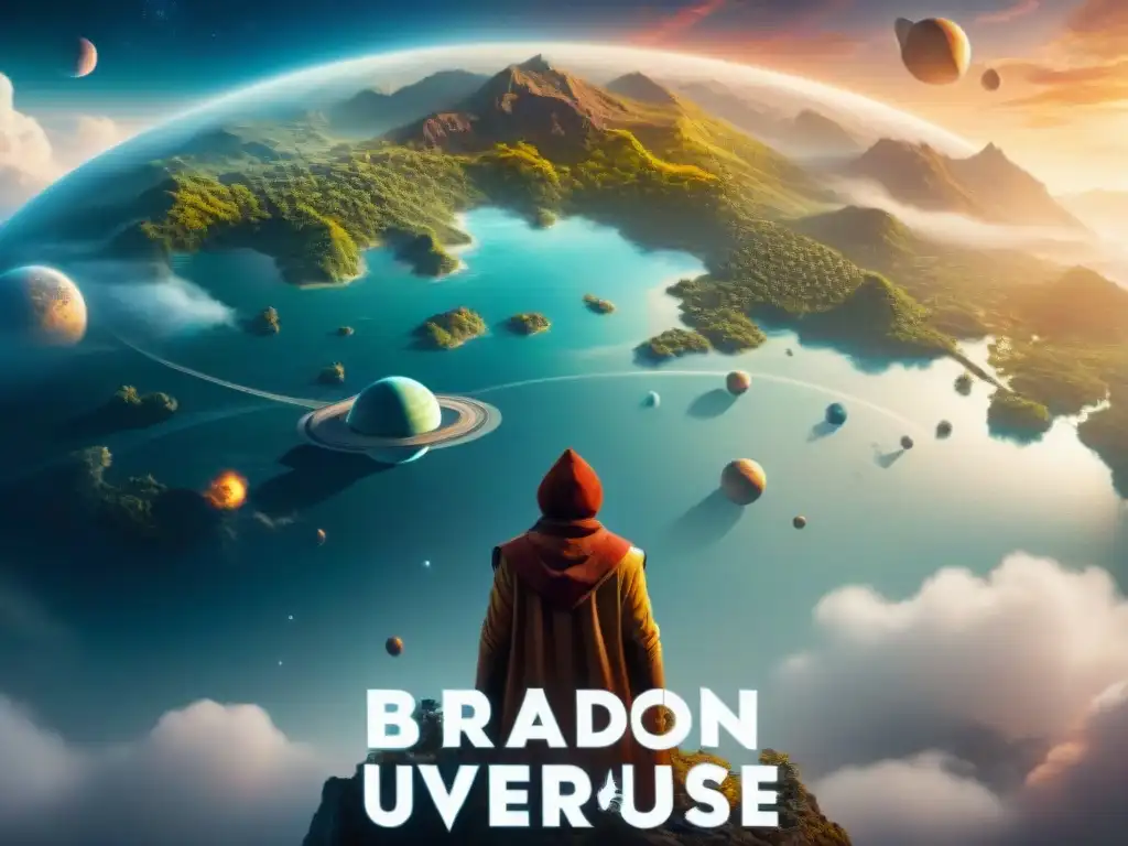 Mapa detallado del Cosmere: mundos interconectados de Brandon Sanderson Un detallado mapa estilo cinematográfico de los mundos interconectados del universo Cosmere de Brandon Sanderson