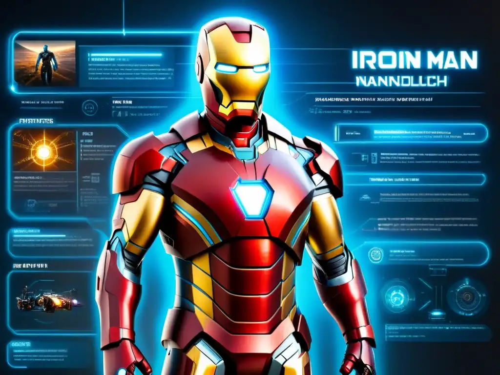 Detalle impresionante del diseño del traje de nanotecnología de Iron Man en el universo Marvel