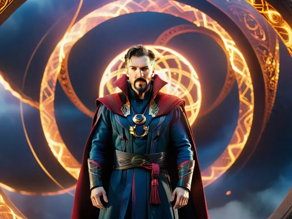 Doctor Strange flota entre dimensiones y realidades del Multiverso Marvel en un torbellino de portales multicolores