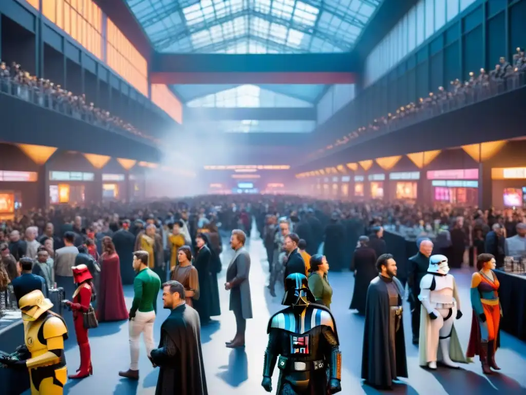 Convención Sci-Fi: Encuentro Épico de Cosplayers Encuentros con íconos de ciencia ficción en convención vibrante