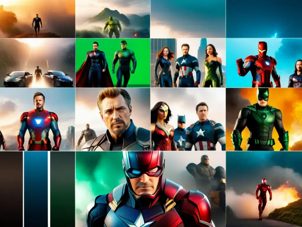 Un épico collage 8k de superhéroes de Marvel, DC y otros, destacando su impacto cultural global