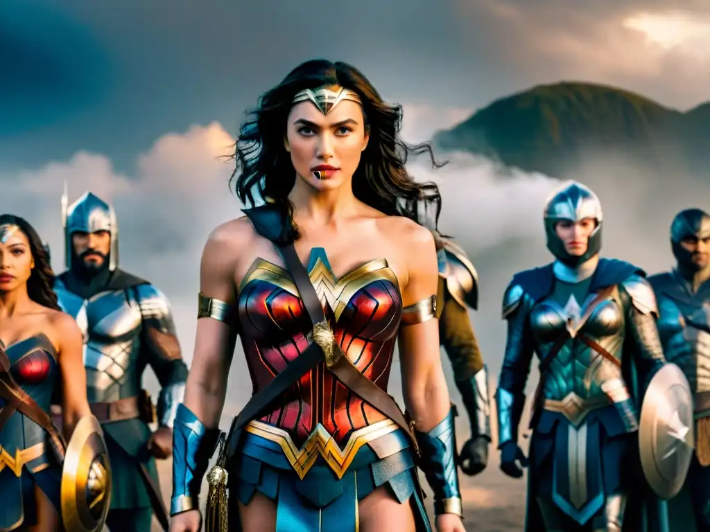 Un equipo diverso de heroínas se une en solidaridad junto a Wonder Woman, transmitiendo fuerza y liderazgo