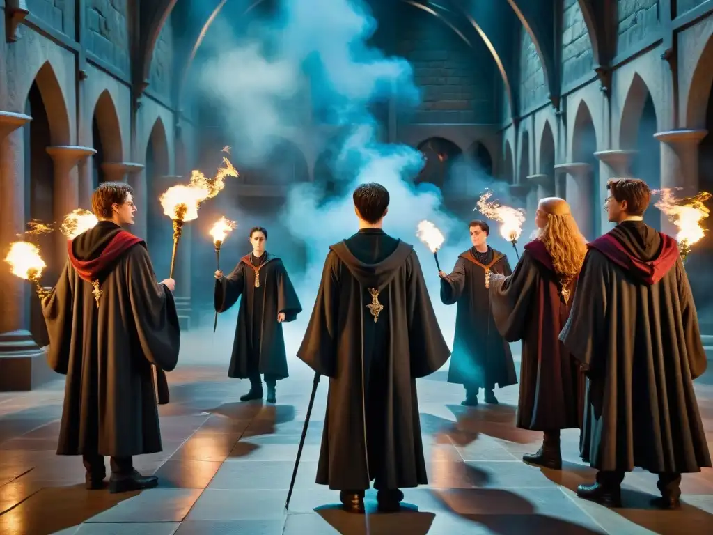 Escena cinematográfica de alta resolución en el mundo de magia de Harry Potter