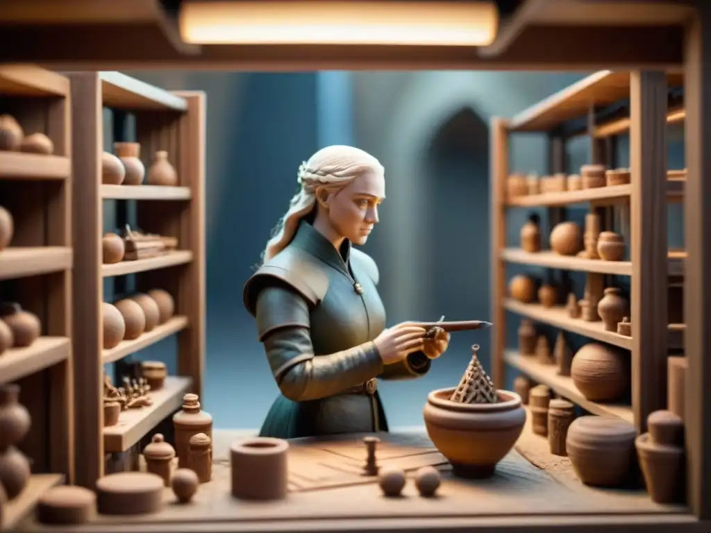 Un escultor meticuloso crea un personaje de Juego de Tronos en arcilla