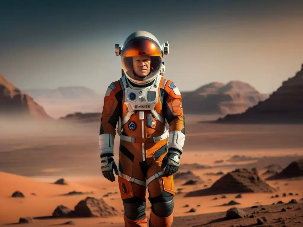 Exploración de mundos ficticios: Mark Watney, astronauta de 'The Martian', solo en Marte, destaca en paisaje desolado