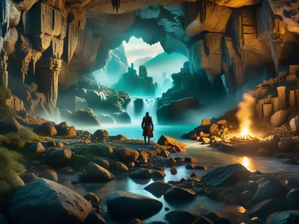 Explorando la magia de Moria y las Cavernas de Aglarond Exploración de mundos ficticios profundos: Misteriosa ruinas de Moria y majestuosas Cavernas de Aglarond en contraste