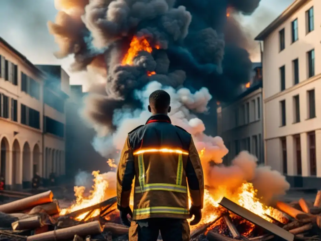 Un fuego gigante ilumina libros prohibidos en la oscuridad de la noche