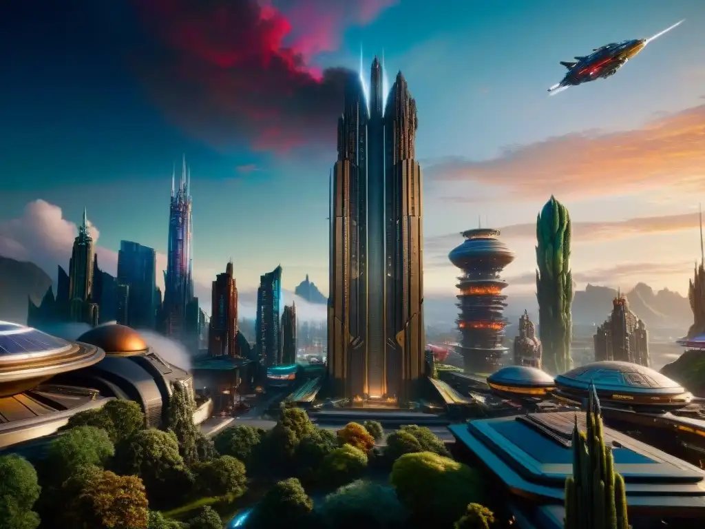 Futurista ciudad de Xandar con tecnología en Guardians of the Galaxy