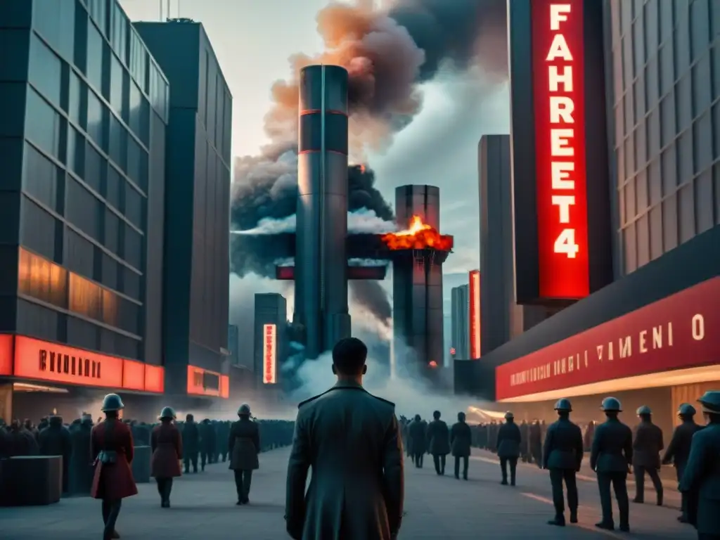 En un futuro distópico, el totalitarismo en Fahrenheit 451Análisis se refleja en patrullas y propaganda en las calles sombrías