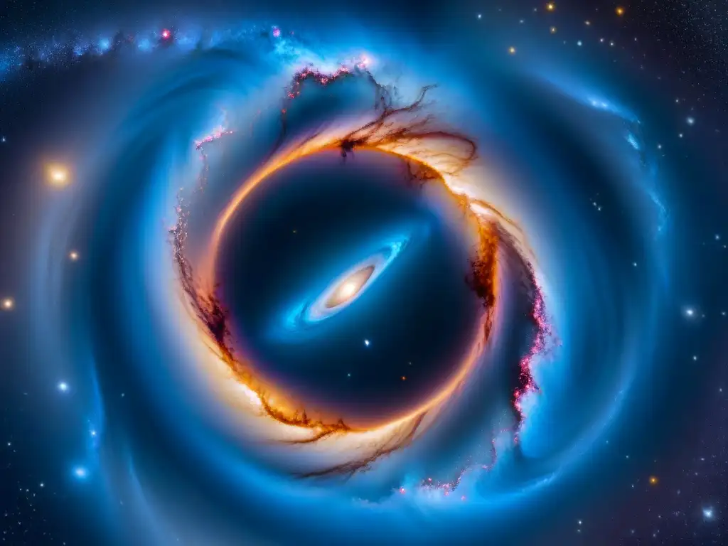 Una galaxia vasta y fascinante con nebulosas, estrellas brillantes y un agujero negro misterioso