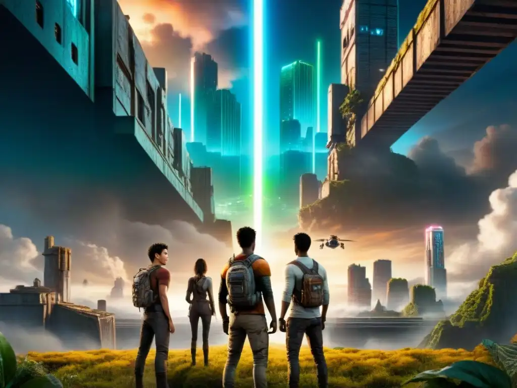 Grupo de jóvenes protagonistas en ciudad distópica de Universos ficción Maze Runner análisis