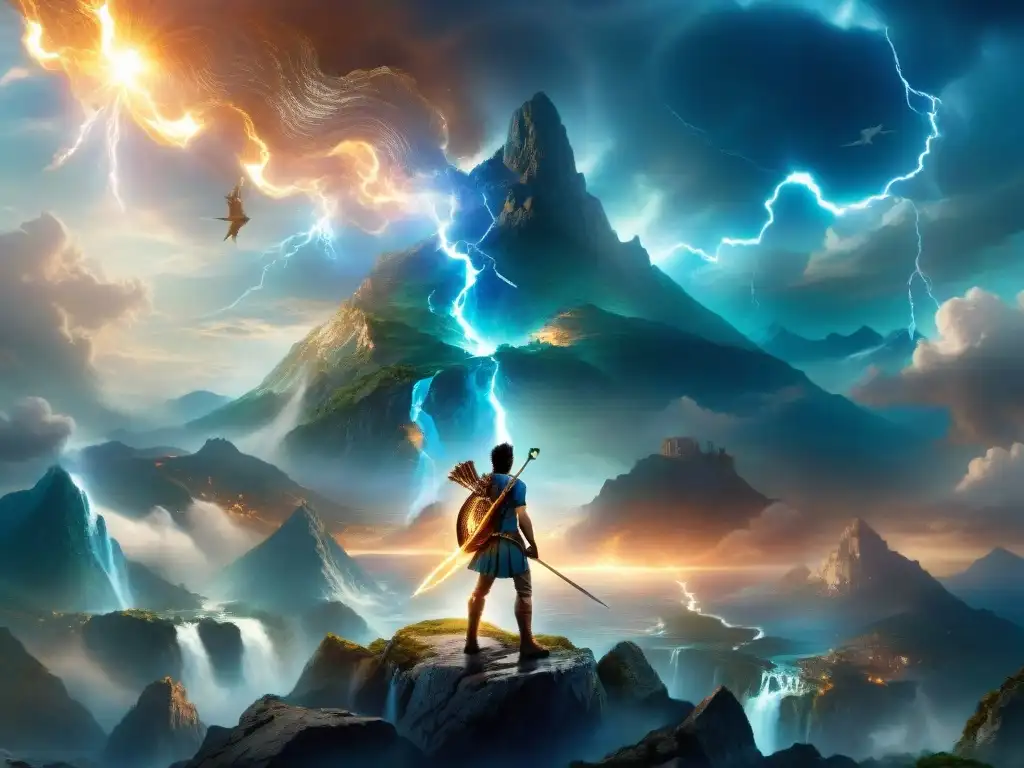 Un héroe moderno, Percy Jackson, en un paisaje mítico con dioses y criaturas griegas