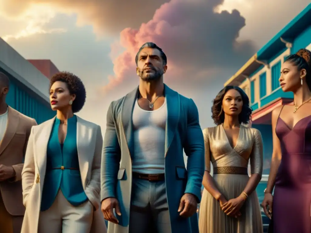 Una imagen cinematográfica de la diversidad cultural en 'American Gods': individuos unidos por la lucha por identidad