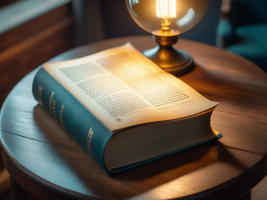 Imagen evocadora de 'Los Miserables' en una mesa de madera, iluminada por una lámpara, resaltando sus detalles y el impacto cultural Los Miserables