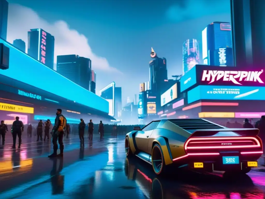 Impacto Cyberpunk 2077: ciudad futurista con rascacielos, hologramas y vehículos avanzados en la noche