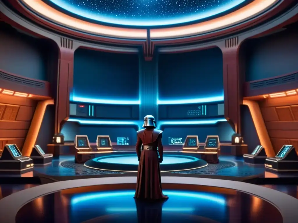 El imponente Senado de la República Galáctica en Star Wars: arquitectura detallada, actividad alienígena y hologramas de sistemas estelares