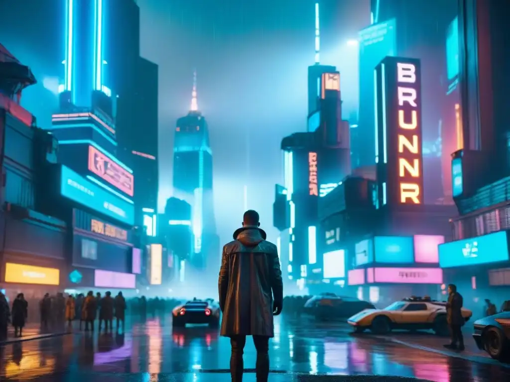 Metropolis futurista en neón: escena cyberpunk 8k Impresionante ciudad futurista en neón al estilo Blade Runner