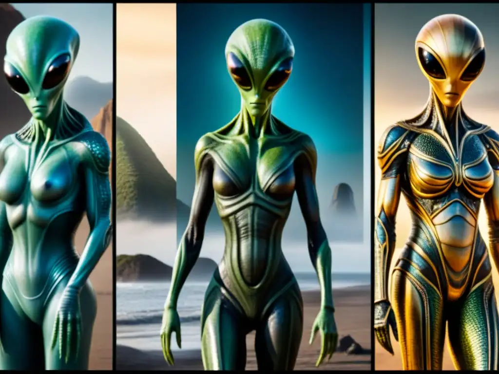 Comparación detallada de alienígenas en Contact y Arrival Impresionante comparativa de aliens en películas scifi: cuerpo metálico y extremidades largas vs