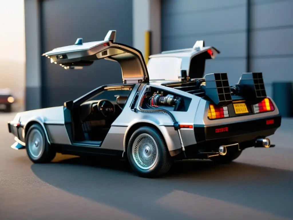 Impresionante réplica del DeLorean de 'Back to the Future' en escena futurista