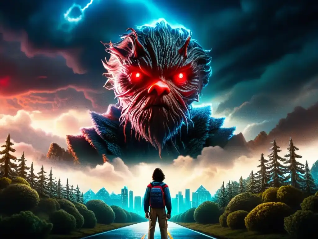 Entidad oscura de Stranger Things acecha Hawkins con ojos rojos Las influencias mitológicas en Hawkins cobran vida con la criatura de la Dimensión del Revés acechando sobre el pueblo