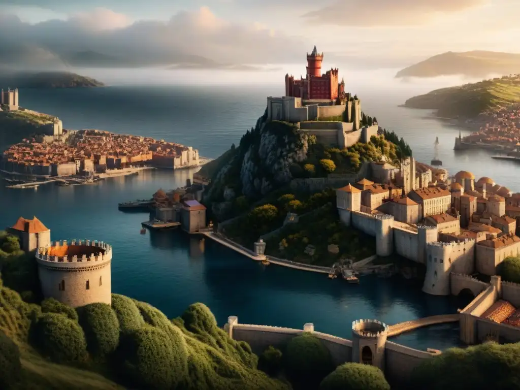 Inspiradora vista del imponente set de King's Landing de 'Game of Thrones' con influencias arquitectura Juego de Tronos