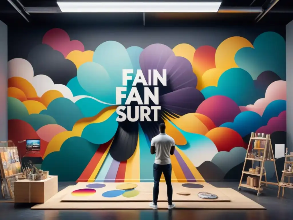 Intensa colaboración de artistas en mural fan art, reflejando la pasión y creatividad de fan art como estrategia marketing