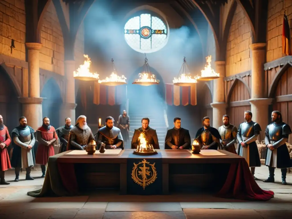 Intensa reunión política en un castillo medieval al estilo 'Game of Thrones'