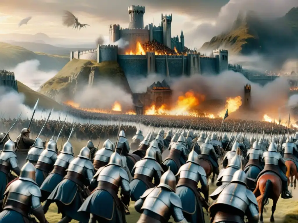 La legendaria Batalla de Minas Tirith en 'El Señor de los Anillos', detalla las estrategias de guerra en LOTR con intensidad y valor