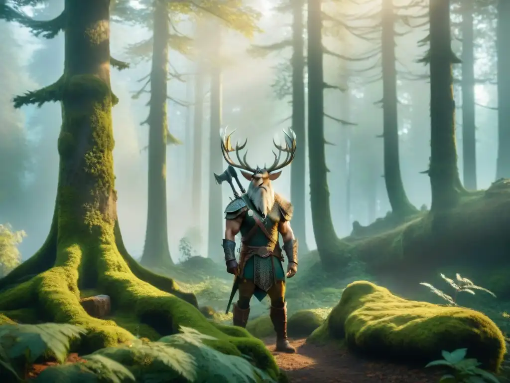 Un Leshy majestuoso en el bosque encantado de The Witcher