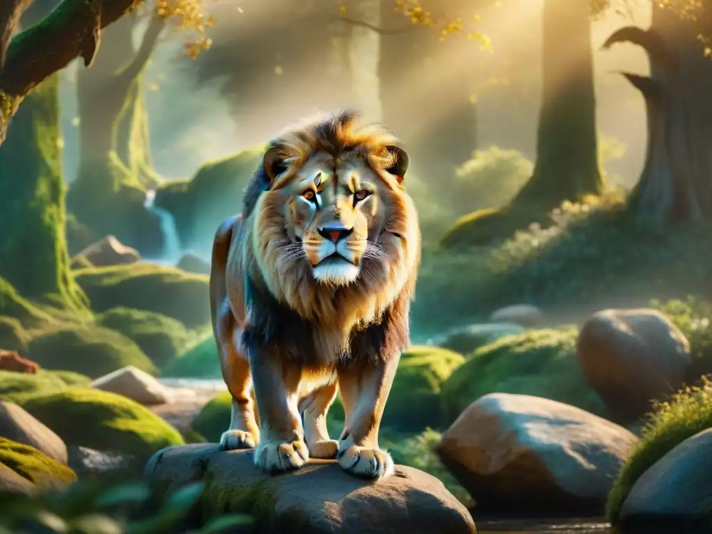 En el mágico mundo de Narnia, Aslan, el majestuoso león, irradia magia y moralidad entre sus seguidores