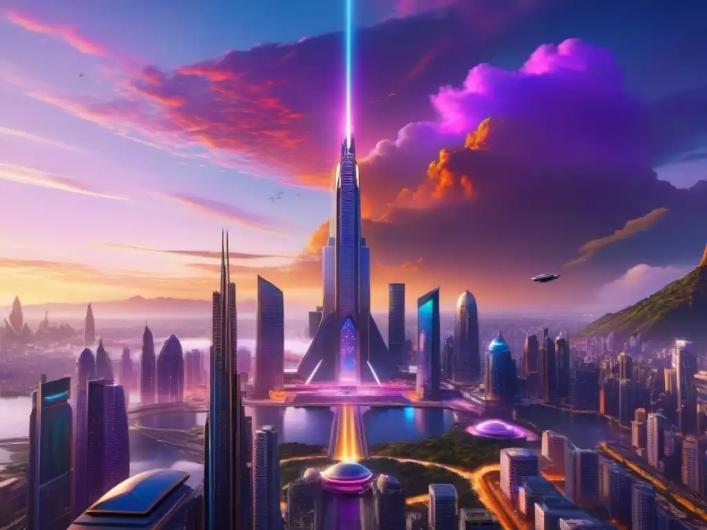 La majestuosa tecnología de Wakanda en Black Panther, una ciudad futurista con arquitectura africana al atardecer