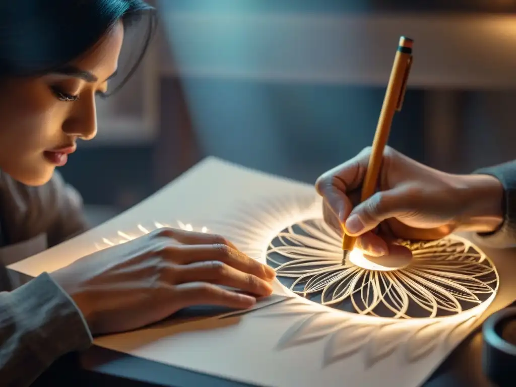 Creación apasionada: manos de artista dibujando fan art Manos artísticas crean fan art ético con pasión en mundo ficticio