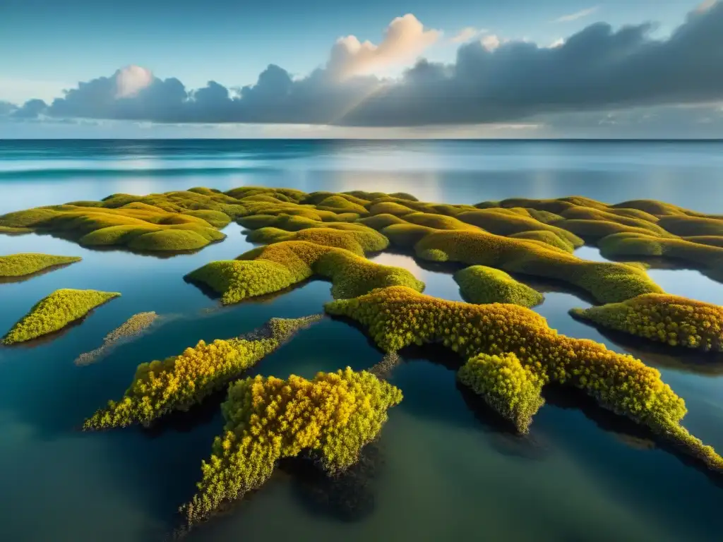 Un mar de los Sargazos literatura mística; la belleza etérea y misteriosa del Sargasso bajo un cielo dramático