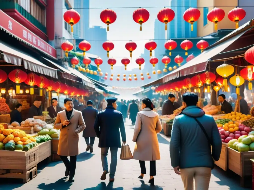 Un mercado callejero vibrante y bullicioso en Madripoor, inspirado en ciudades asiáticas como Tokio y Hong Kong