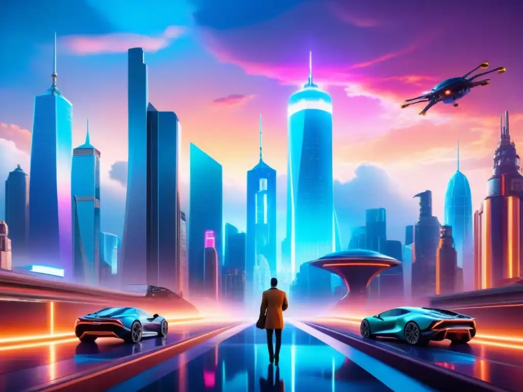 Una metrópolis futurista en un universo ficticio, con movilidad económica y seres alienígenas