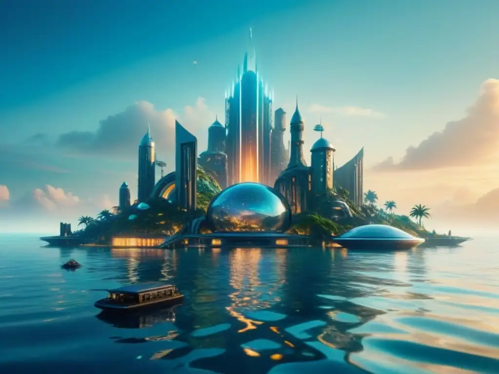 Descubre la mítica Atlantis ficción vs teorías geográficas en futurista ciudad submarina