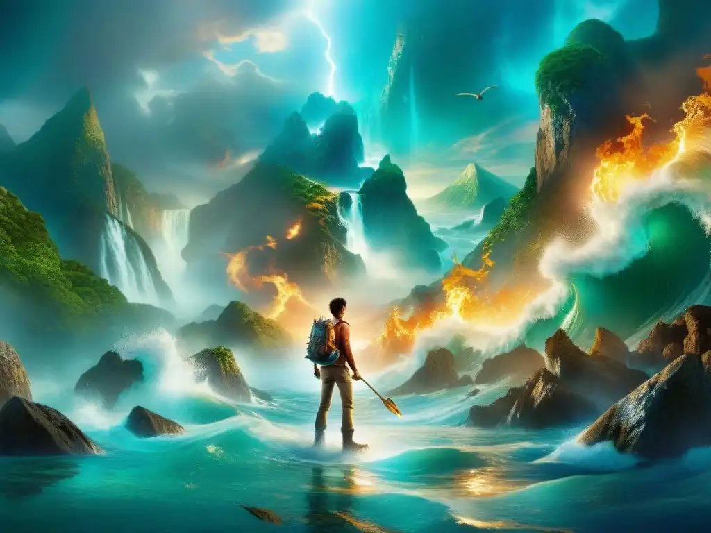 Comparación narrativa Percy Jackson visual: Detalle de escenas de libros y películas lado a lado, mostrando diferencias y similitudes